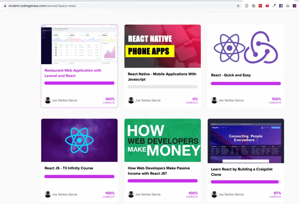 Coding Phase React Courses