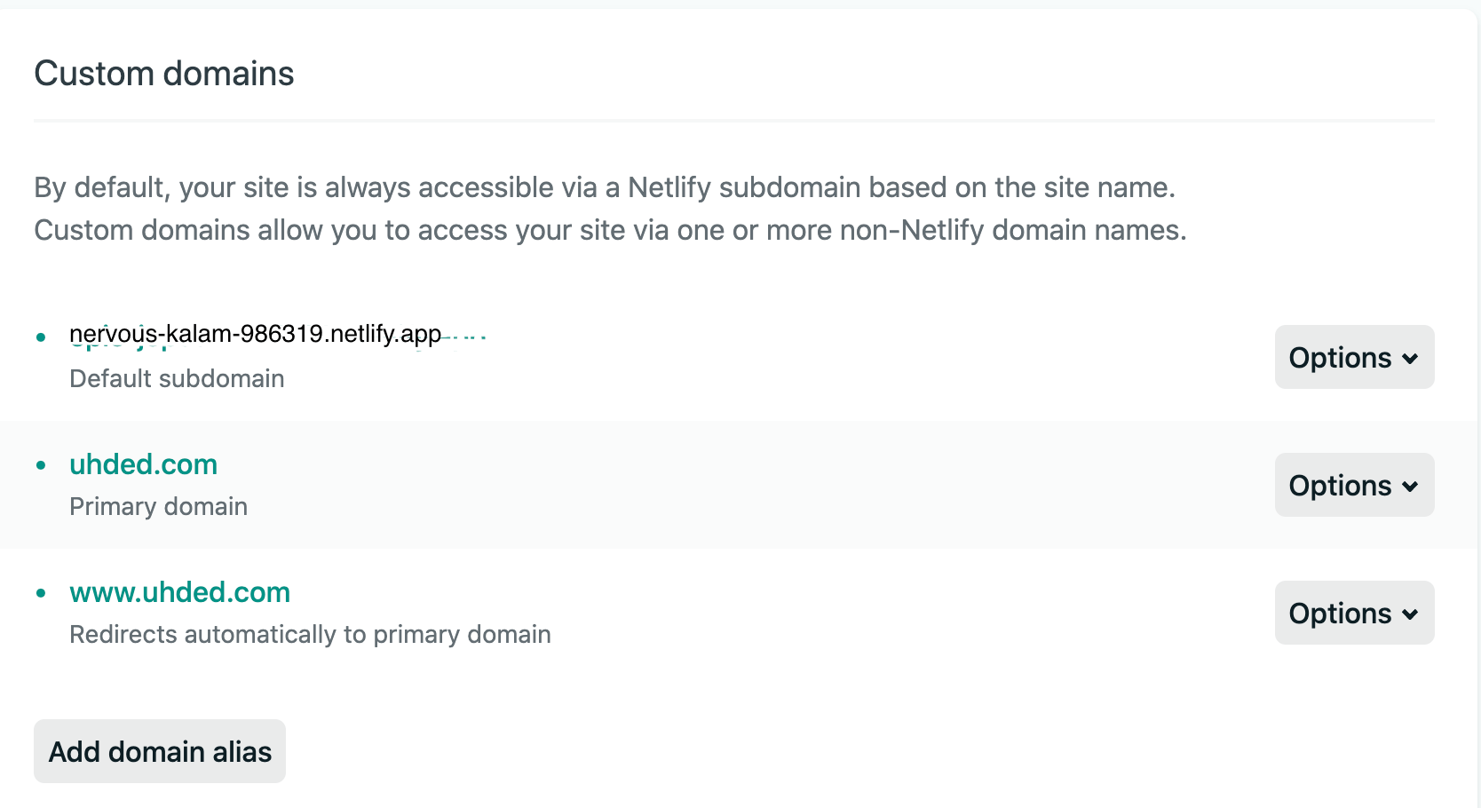 netlify after verifying dns with namecheap