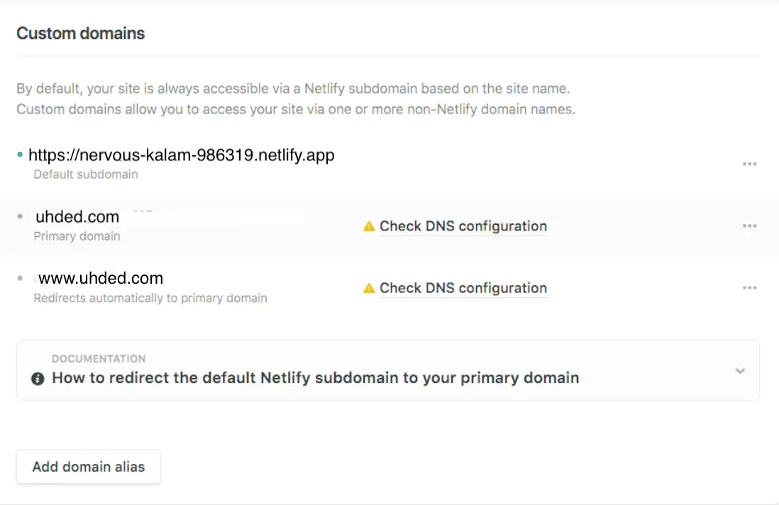 netlify before confirming domain