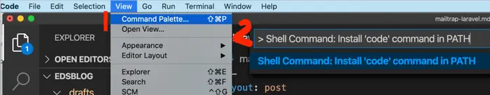 Screenshot of VS Code Command Palette